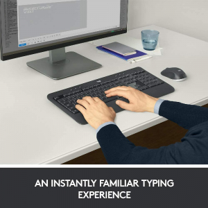 Wireless Keyboard & Mouse Logitech MK540, Spill-resistant, Quiet typing, Palm rest, Media Control, 1