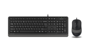 Keyboard & Mouse A4Tech F1010, Laser Engraving, Splash Proof, 1600 dpi, 4 buttons, Black/Grey, USB