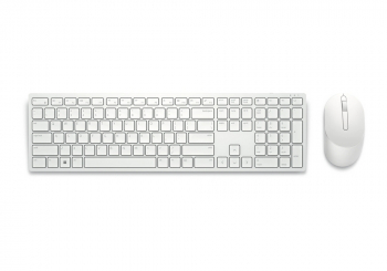 Wireless Keyboard & Mouse Dell KM5221W, Multimedia keys, 2.4Ghz, Russian, White