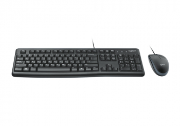 Keyboard & Mouse Logitech MK120, Thin profile, Spill-resistant, Quiet typing, Black, USB 