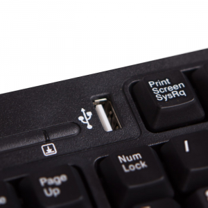 Keyboard SVEN Standard 304, Classic layout, Quiet, 1xUSB port, Black, USB + HUB