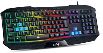 Gaming Keyboard Genius SCORPION K215, Multimedia, Spill-resistant, 7 color backlight, Black, USB