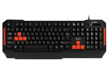 Gaming Keyboard & Mouse & Mouse Pad SVEN GS-9000, Multimedia, Spill resistant, Black/Red, USB