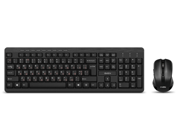 Wireless Keyboard & Mouse SVEN KB-C3400W, Multimedia, Nano rec., 2.4GHz, Black