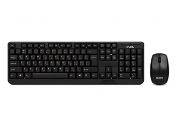 Wireless Keyboard & Mouse SVEN Comfort 3300, Splash proof, Nano rec., 2.4Ghz, 2xAA/1xAA, Black