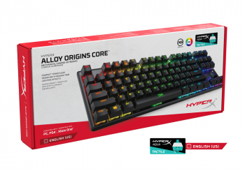Gaming Keyboard HyperX Alloy Origins Core, Mechanical, TKL, Steel frame, MX Blue, RGB, USB
