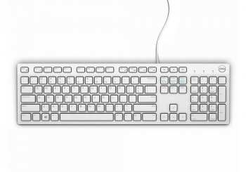 Keyboard Dell KB216, Multimedia, Fn Keys, Quiet keys, Spill resistant, White,  US Layout, USB