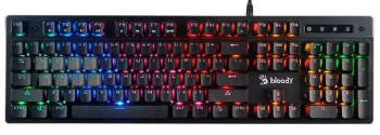 Gaming Keyboard Bloody B500N, Mecha-Like, Neon Glare, Game Mode, Water-Resistant, Black, USB 