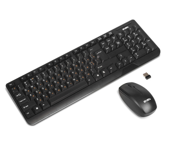 Wireless Keyboard & Mouse SVEN Comfort 3300, Splash proof, Nano rec., 2.4Ghz, 2xAA/1xAA, Black