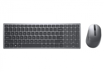 Wireless Keyboard & Mouse Dell KM7120W, Multimedia Keys, 2.4Ghz/BT, Russian, Titan Grey