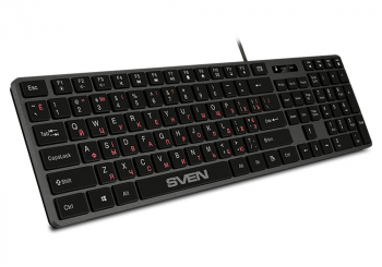 Keyboard SVEN KB-E5000, Low-profile, Island-style, Fn Keys, Grey/Black, USB