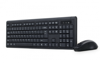 Wireless Keyboard & Mouse Gembird KBS-WM-03-RU, Multimedia, Nano reciver, 2.4GHz, 1xAA/1xAAA, Black