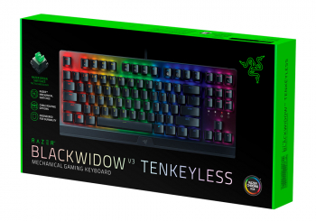 Gaming Keyboard Razer BlackWidow V3 Tenkeyless, Tactile SW, 80M, Aluminum top, N-key roll-over, Anti