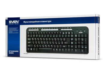 Keyboard SVEN Standard 309M, Multimedia, Quiet, Black, USB