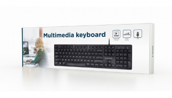 Keyboard Gembird KB-MCH-03, Slimline, Silent, Fn key, chocolate type keys, Black, USB