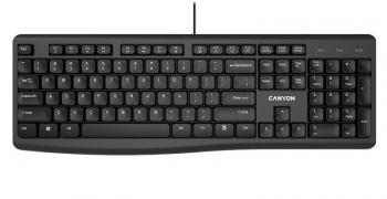 Keyboard Canyon KB-50, Multimedia, Slim, Quiet, Chocolate Keycap, Black, USB