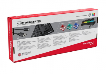 Gaming Keyboard HyperX Alloy Origins Core, Mechanical, TKL, Steel frame, MX Blue, RGB, USB