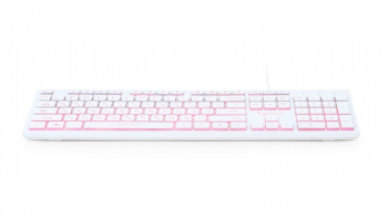 Keyboard Gembird KB-UML3-01, Slimline, Silent, Fn key, 3-color backlight, White, USB