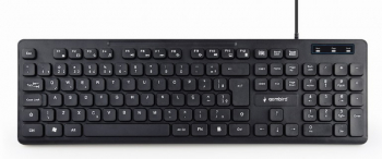 Keyboard Gembird KB-MCH-04, Slimline, Silent, 12 FN keys, Chocolate type, Black, USB