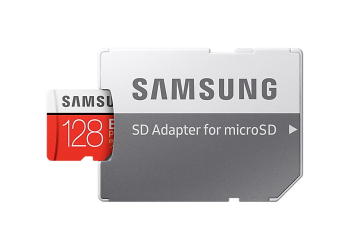 128GB MicroSD (Class 10) UHS-I (U3)+SD adapter, Samsung EVO Plus "MB-MC128HA" (R/W:100/60MB/s)