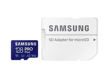 128GB MicroSD (Class 10) UHS-I (U3)+SD adapter, Samsung PRO Plus "MB-MD128KA" (R/W:160/120MB/s)