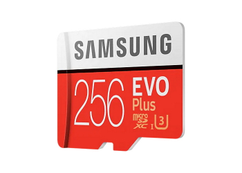 256GB MicroSD (Class 10) UHS-I (U3) +SD adapter, Samsung EVO Plus "MB-MC256HA" (R/W:100/90MB/s)