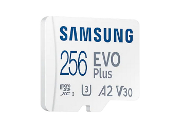 256GB MicroSD (Class 10) UHS-I (U3) +SD adapter, Samsung EVO Plus "MB-MC256KA" (R:130MB/s)