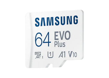 .64GB MicroSD (Class 10). UHS-I (U1)+SD adapter, Samsung EVO Plus "MB-MC64KA" (R:130MB/s)