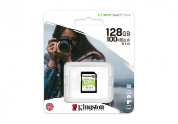 .128GB  SDXC Card (Class 10) UHS-I , U3, Kingston Canvas Select Plus "SDS2/128GB" (R/W:100/85MB/s)