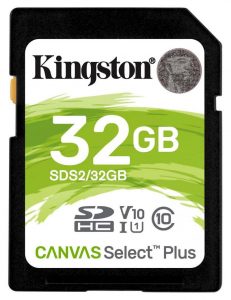 ..32GB  SDHC Card (Class 10) UHS-I, U1, Kingston Canvas Select Plus "SDS2/32GB" (R:100MB/s)