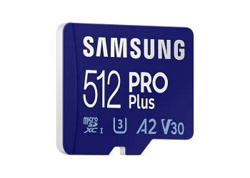 512GB MicroSD (Class 10) UHS-I (U3) +SD adapter, Samsung PRO Plus "MB-MD512KA" (R/W:160/120MB/s)