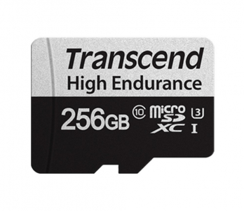 256GB MicroSD (Class 10) UHS-I (U3),+SD adapter, Transcend "TS256GUSD350V" (R/W:95/45MB/s,Endurance)