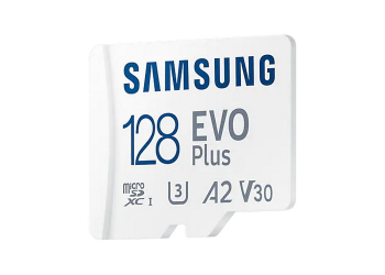 128GB MicroSD (Class 10) UHS-I (U3)+SD adapter, Samsung EVO Plus "MB-MC128KA" (R:130MB/s)