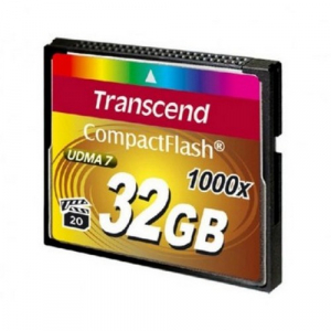 .32GB CompactFlash Card, Hi-Speed 1000X, Transcend "TS32GCF1000" (R/W: 160/120MB/s)