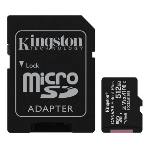 512GB MicroSD (Class 10) UHS-I (U3) +SD adapter, Kingston Canvas Select+ "SDCS2/512GB" (100/85MB/s)