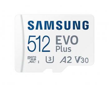 512GB MicroSD (Class 10) UHS-I (U3) +SD adapter, Samsung EVO Plus "MB-MC512KA" (R:130MB/s)