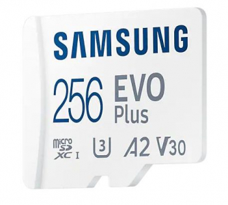 256GB MicroSD (Class 10) UHS-I (U3) +SD adapter, Samsung EVO Plus "MB-MC256KA" (R:130MB/s)