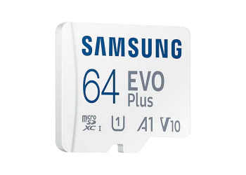 .64GB MicroSD (Class 10). UHS-I (U1)+SD adapter, Samsung EVO Plus "MB-MC64KA" (R:130MB/s)