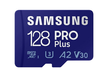 128GB MicroSD (Class 10) UHS-I (U3)+SD adapter, Samsung PRO Plus "MB-MD128KA" (R/W:160/120MB/s)