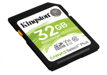 ..32GB  SDHC Card (Class 10) UHS-I, U1, Kingston Canvas Select Plus "SDS2/32GB" (R:100MB/s)