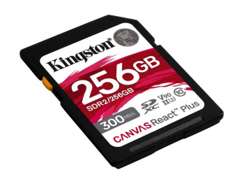 256GB  SDXC Card (Class 10) UHS-II , U3, Kingston Canvas React Plus "SDR2/256GB" (R/W:300/260MB/s)