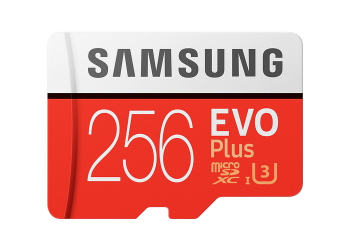 256GB MicroSD (Class 10) UHS-I (U3) +SD adapter, Samsung EVO Plus "MB-MC256HA" (R/W:100/90MB/s)