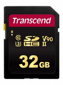 .32GB  SDHC Card (Class 10) UHS-II, U3, Transcend "TS32GSDC700S" Ultra High Speed (R/W:285/180MB/s)