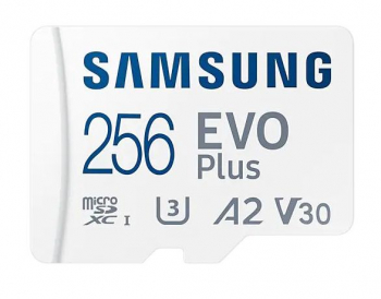 256GB MicroSD (Class 10) UHS-I (U3) +SD adapter, Samsung EVO Plus "MB-MC256KA" (R:130MB/s)