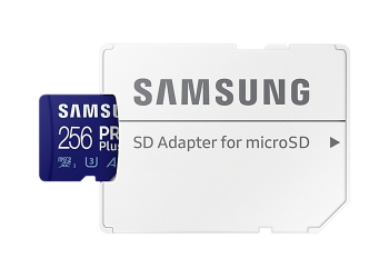 256GB MicroSD (Class 10) UHS-I (U3) +SD adapter, Samsung PRO Plus "MB-MD256KA" (R/W:160/120MB/s)