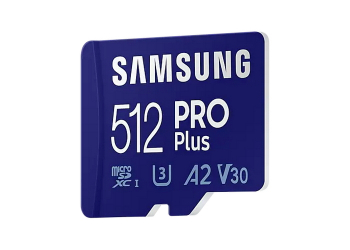 512GB MicroSD (Class 10) UHS-I (U3) +SD adapter, Samsung PRO Plus "MB-MD512KA" (R/W:160/120MB/s)