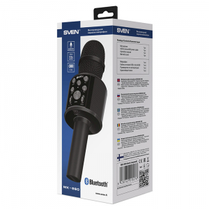 Karaoke Microphone  SVEN "MK-960", Black, Bluetooth, 6w, microSD, 1200mAh