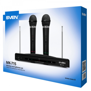 Karaoke Microphone  SVEN "MK-715", Wireless 80.0Hz - 12.0 MHz, Microphone - 2 pcs