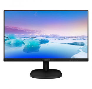 23.8" PHILIPS 243V7QSB, Black, IPS, 1920x1080, 75Hz, 5ms, 250cd, 10M:1, D-Sub+DVI+AudioOut