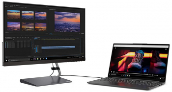 23.8" LENOVO Q24h-10, Black, IPS 2560x1440, 75Hz, FreeSync ,4ms, 300cd,3M:1,HDMI+DP+USB+TypeC, Spkrs